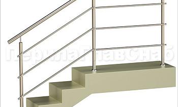 Три ригеля на держателях, круглый поручень и круглые стойки для крыльца в Краснодаре. Готовые проекты ПерилаГлавСнаб