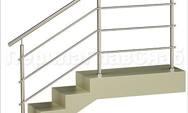 Три ригеля на держателях, круглый поручень и круглые стойки для крыльца купить в Краснодаре