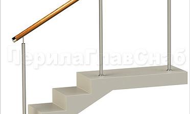 Нержавеющие ограждения без ригелей с деревянным поручнем купить в Краснодаре