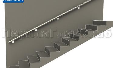 Готовый пристенный поручень с 5 держателями, длина 3700 мм (AISI 304) k730-37 купить в Краснодаре