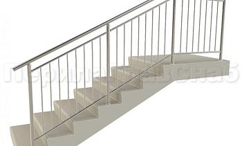 Нержавеющие ограждения для школ и детских садов с вертикальным заполнением “Частокол” - вариант №1 для крыльца в Краснодаре. Готовые проекты ПерилаГлавСнаб