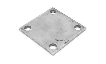 Фланец стойки 75х75х5 (4.3), AISI 304 #200, 4 отв. М10 (аналог Ф-0115) k115-5 купить в Краснодаре Фланец стойки 75х75х5 (4.3), AISI 304 #200, 4 отв. М10 (аналог Ф-0115) k115-5 купить в Краснодаре