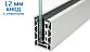 Комплект профиля зажимного для стекла 12мм и 6+6,с отверстиями, АНОД. алюминий 100х60мм, т100-1-12