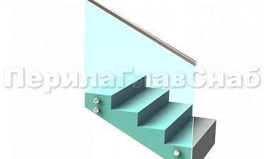 Ограждение с профильным поручнем с пазом на точечном креплении на лестнице купить в Краснодаре