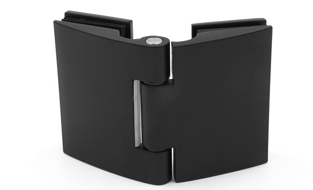 Петля для душевой кабины стекло-стекло 180°, без реза, нержавеющая сталь AISI 304, черная t313 BL