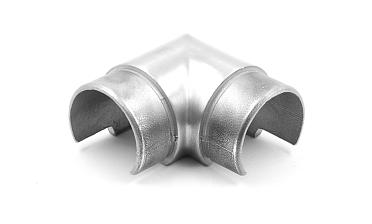 Отвод поручня с пазом Ø48.3мм, 90°, с двумя установочными кольцами, шлифованный 320Grit, (aisi 304) Фk237-2 купить в Краснодаре