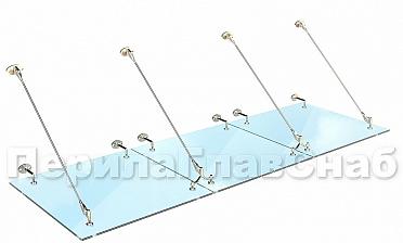 Комплект фурнитуры для козырька 1200х2800 (на вантах/тягах) k671-12-28 купить в Краснодаре