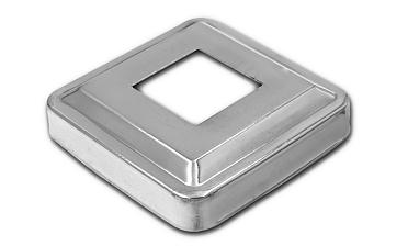 Низ стойки фигурный под трубу 25х25 мм, 66х66х0.4, высота 16 мм, полированный (AISI 304) k374 купить в Краснодаре