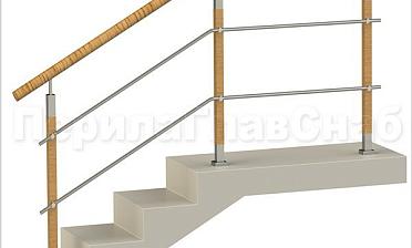 Два ригеля на держателях, пластиковый поручень и квадратные деревянные стойки купить в Краснодаре