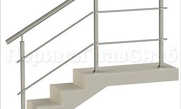 Два ригеля на держателях, круглый поручень и квадратные стойки купить в Краснодаре