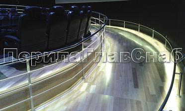 Ограждение со светильниками, встроенными в поручень купить в Краснодаре