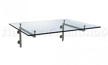 Стеклянный консольный навес на Г-образном каркасе - вариант 2 купить в Краснодаре