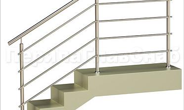 Четыре ригеля на держателях, круглый поручень и круглые стойки купить в Краснодаре