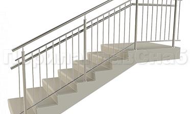 Нержавеющие ограждения с вертикальным заполнением 'частокол' - вариант №4 купить в Краснодаре