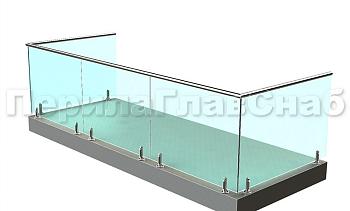 Балконные ограждения из стекла на министойках в Краснодаре. Готовые проекты ПерилаГлавСнаб