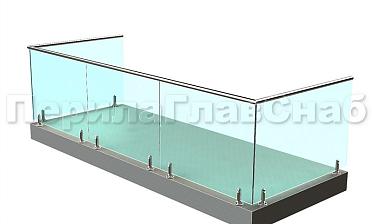 Балконные ограждения из стекла на министойках купить в Краснодаре