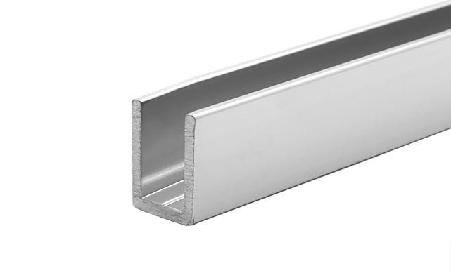 П-образный профиль для неподвижных стекол 8 мм, 19x13, L=2200, алюминий полированный t756 AL