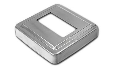 Низ стойки под трубу 50х25 мм, 84х84х0.6 мм, высота 17 мм, полированный (AISI 304) k398 купить в Краснодаре