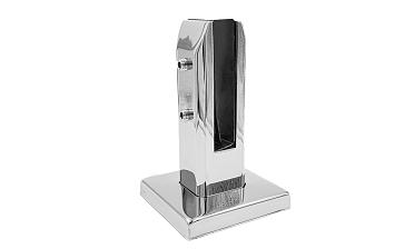 Стеклодержатель напольный 50х50х160 мм, литой, плоский, без сверления, нержавеющая сталь AISI 304, полированная k275-3 купить в Краснодаре