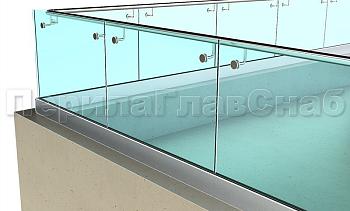 Ограждение кровли на несущем стекле и алюминиевом профиле в Краснодаре. Готовые проекты ПерилаГлавСнаб