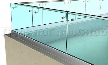 Ограждение кровли на несущем стекле и алюминиевом профиле в Краснодаре. Готовые проекты ПерилаГлавСнаб