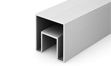 Труба 40х40 мм с пазом 24х24 под стекло, 6000 мм, алюминиевая, анодированная Фk856-3 AL купить в Краснодаре