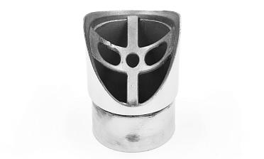 Наконечник седловина косая 30° на стойку Ø50.8 мм, под поручень Ø50.8 мм, литая, полированная, AISI 304, k560 купить в Краснодаре