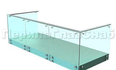 Ограждения на несущем стекле с торцевым креплением для балкона купить в Краснодаре