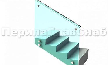 Ограждение с поручнем на выносе на точечном креплении на лестнице купить в Краснодаре