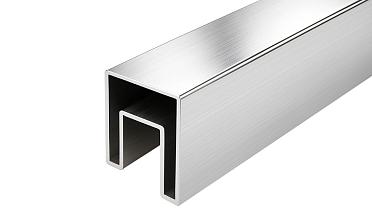 Труба 40х40 мм с пазом 24 х 24 под стекло, AISI 304 шлифованная k856-2 купить в Краснодаре