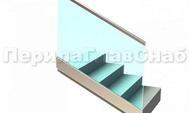 Ограждение с профильным поручнем с пазом в зажимном профиле на лестнице купить в Краснодаре