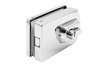 Замок для стеклянной двери вертикальный с ответной частью на стену и пол, полированный, вырез 15 t135 PSS купить в Краснодаре