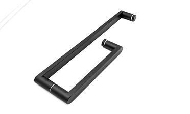 Ручка 225х425 круглая+квадратная труба AISI 304 черная t628 BL купить в Краснодаре