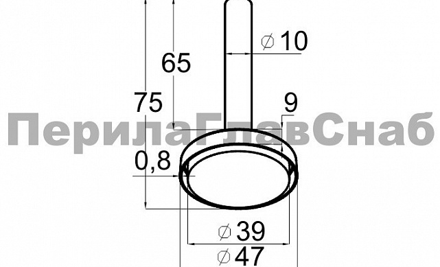 Наконечник палец (солдатик) на стойку Ø42.4х1.5 мм, без ложемента, удлиненный, с декоративной крышкой, полированный (сталь 3/AISI 304) k535-2 2 Наконечник палец (солдатик) на стойку Ø42.4х1.5 мм, без ложемента, удлиненный, с декоративной крышкой, полированный (сталь 3/AISI 304) k535-2 2