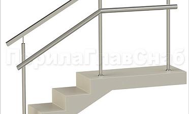 Ограждения с квадратным поручнем и дополнительным поручнем без ригелей купить в Краснодаре