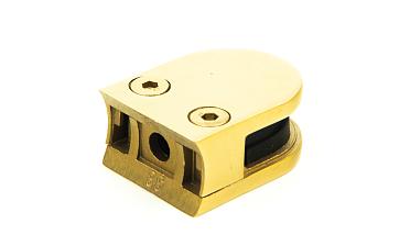 Стеклодержатель литой с вставками под стекло 8 мм (4+4 мм), закругленный под Ø38.1 мм, 40х22х50, золотой k001-88 купить в Краснодаре