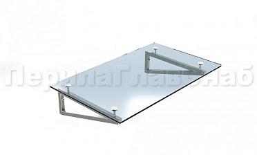Стеклянный козырек на консоли из трубы купить в Краснодаре