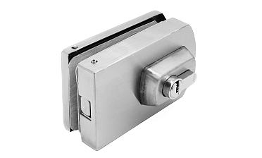 Замок для стеклянной двери вертикальный с ответной частью на стену и пол, шлифованный, вырез 15 t135 SSS купить в Краснодаре