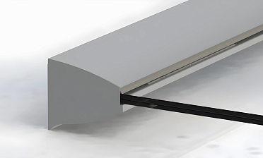 Комплект профиля козырькового анодированного, для стекла 20 мм (10+10 мм), 1000 мм  k300-20-1000 купить в Краснодаре