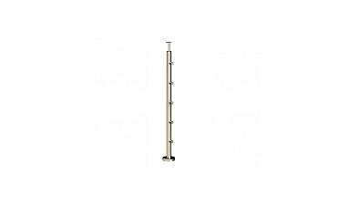 Стойка круглая Ø38.1: 5 ригеледержателей, полированная, высота 950 мм (AISI 304) k715 купить в Краснодаре