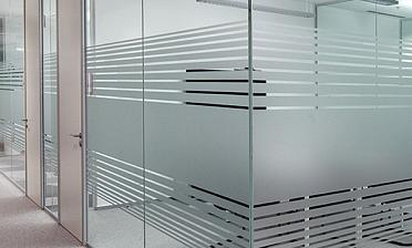 Стеклянные офисные перегородки с матовой пленкой купить в Краснодаре