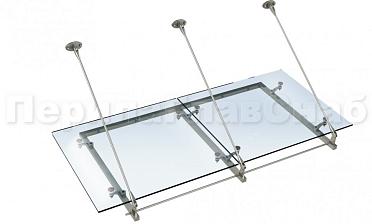 Стеклянный козырек на вантах и профильном каркасе купить в Краснодаре