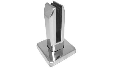 Стеклодержатель напольный, плоский 45х50х160 мм, для стекла 10 - 12 мм, полированный, без сверления стекла AISI 304 k282 купить в Краснодаре