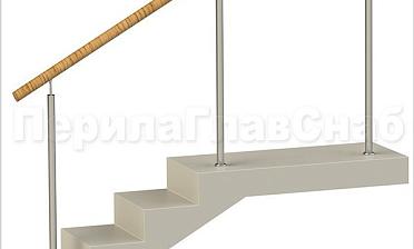 Нержавеющие ограждения без ригелей с пластиковым поручнем купить в Краснодаре