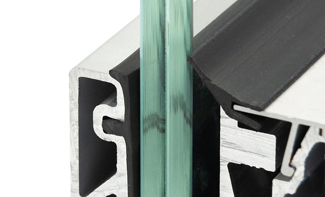 Комплект профиля зажимного для стекла 10мм и 5+5, с отверстиями, АНОД. алюминий 100х60мм, т100-1-10 6