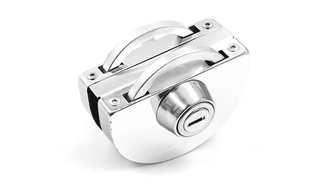 Замок для стеклянной двери с ответной частью на стекло, без вырезов, нержавеющая сталь AISI 201, полированная t109-201 PSS 3