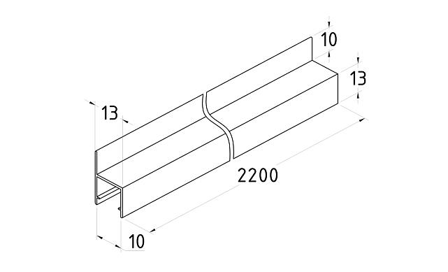 Уплотнитель для стекла 10 мм, стекло-стекло 2200 мм t221 2