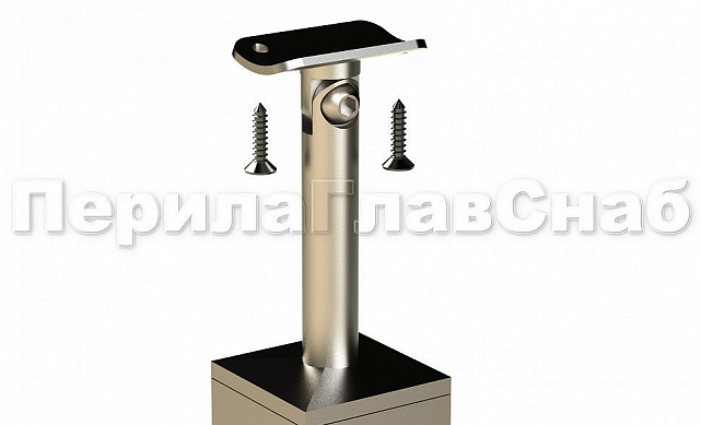 Готовая стойка 40х40х950 мм, деревянная, со вставками из нержавеющей стали 2х100 мм с 2 зажимными стеклодержателями k740-4-L 4 Готовая стойка 40х40х950 мм, деревянная, со вставками из нержавеющей стали 2х100 мм с 2 зажимными стеклодержателями k740-4-L 4