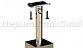 Готовая стойка 40х40х950 мм, деревянная, со вставками из нержавеющей стали 2х100 мм с 2 зажимными стеклодержателями k740-4-L