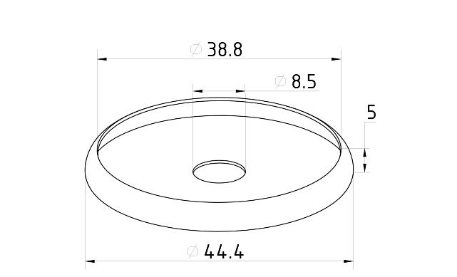 Шайба подкладочная Ø38 мм, 44.4х5, с отверстием Ø9.3 мм (AISI 201) k097 2